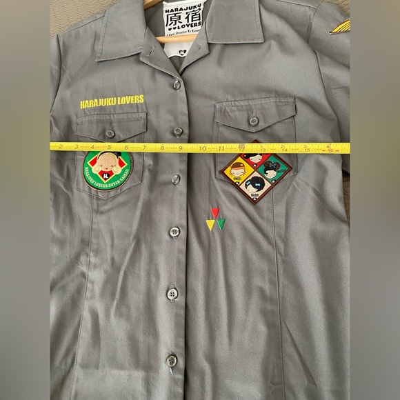 Harajuku Lovers not L.A.M.B Gwen Stefani scout military camp shirt rare NWOT XL - Picture 11 of 15